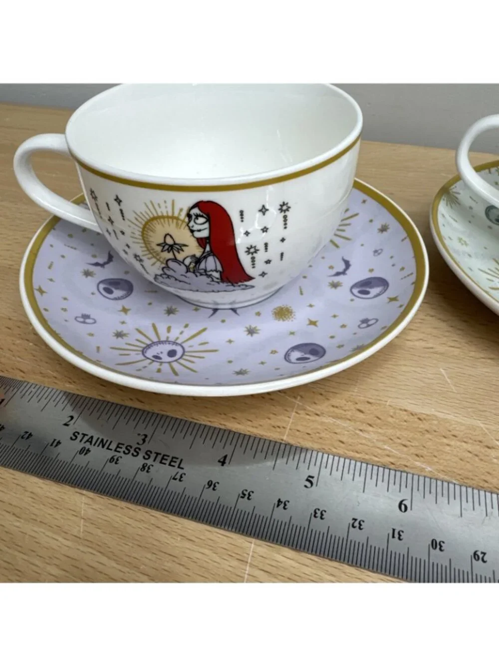 Tim Burtons Nightmare Before Christmas 6.7 Oz Mug & Saucer Set Jack Sally Design - Picture 8 of 16